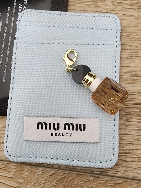 Miu Miu Accessories - Miu Miu Duo Set Adhesive Phone Card Holder And Charm Bottle Pendant